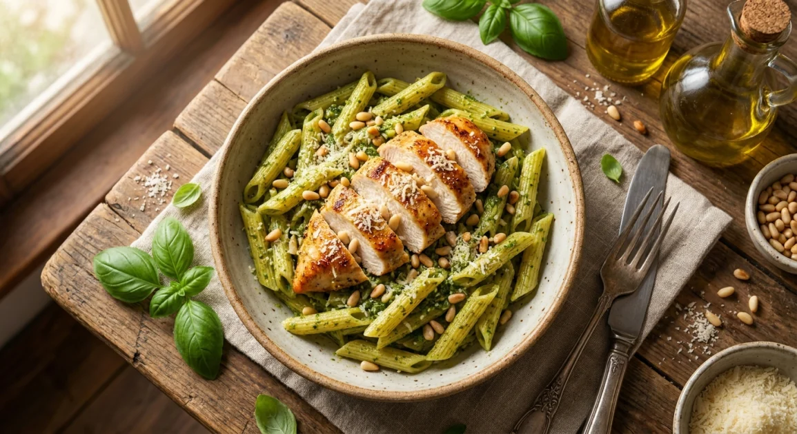 pasta pesto met kip