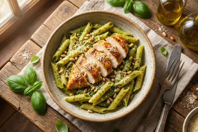 pasta pesto met kip