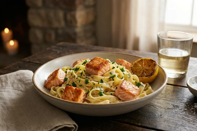 pasta met zalm
